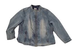 Vintage Bongo Plus denim jacket jean jacket Y2K zip front size 2X